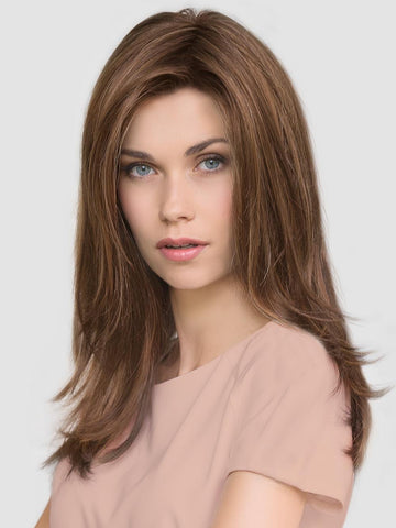 GLAMOUR MONO by ELLEN WILLE in CHOCOLATE ROOTED 830.6 | Medium Brown, Light Auburn, and Dark Brown blend with Dark Shaded Roots 