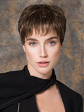 Color Coffee Mix = Medium to Dark Brown base with Honey Blonde highlights on the top only, darker nape | Ginger Mono by Ellen Wille
