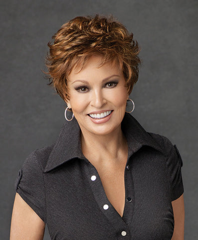 Raquel Welch Autograph  Weighing less than two ounces, this light little boy cut features all-over, razor-like tapered layers. The lace front Sheer Indulgence™ monofilament top and Tru2Life® synthetic hair make your styling options limitless!     Sheer Indulgence™ Lace Front Monofilament Top Memory Cap® II Base Tru2Life Heat Styleable Synthetic Hair